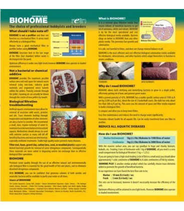 Biohome Plus beneficial bacterial removes ammonia nitrite nitrate 