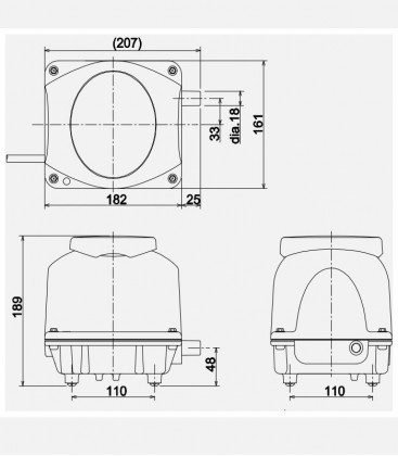 FujiMAC Air Pump MAC60R dimensions