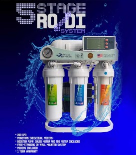 5-Stage Reverse Osmosis RO/DI Water Filter Deionizer (200 GPD)