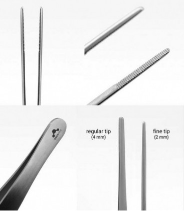 Aquavitro Curved Fine Tip Forceps 25cm (SC-7687)