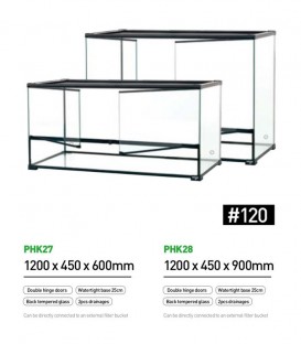 REPTIZOO Paludarium Ultra Clear Glass Habitat (PHK27) - 1200 x 450 x 600mm