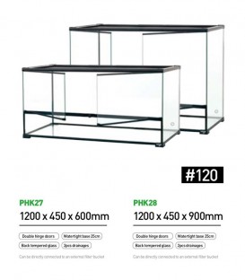 REPTIZOO Paludarium Ultra Clear Glass Habitat (PHK28) - 1200 x 450 x 900mm