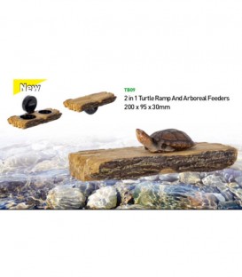 REPTIZOO 2-in-1 Turtle Ramp And Arboreal Feeders 200 x 95 x 30mm (TB09)