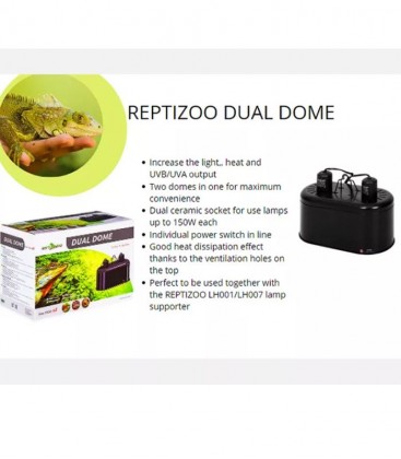 REPTIZOO Dual Dome Lamp Fixture (DRL01)