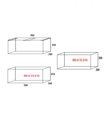 TC 90x30x45cm Tank with Cabinet (TC-903045) Braceless & Bracing