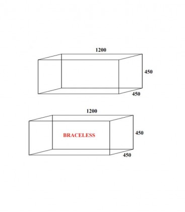 TC 120x45x45cm Tank with Cabinet (TC-1204580) Braceless & Bracing