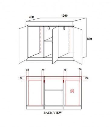 N30 TC Tank Cabinet 4ft (1200x450x800mm)