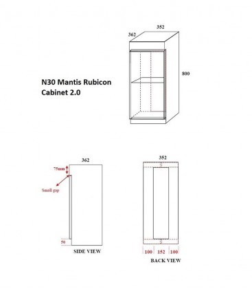 N30 Cabinet for Mantis Rubicon Nano Tank 2.0 Aquarium