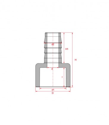 N30 DIN Socket Hose Adapter Grey UPVC