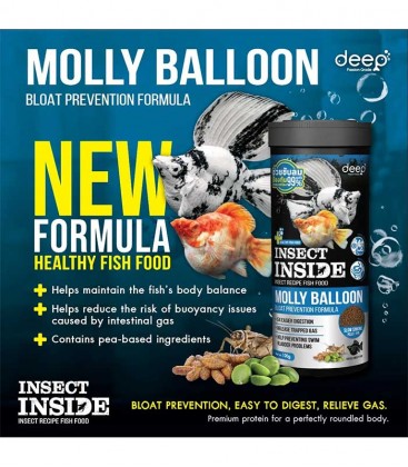 DEEP Molly Balloon Bloat Prevention (Slow Sinking Pellet) 100g (PCN53007)
