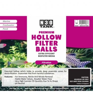 N30 Premium Hollow Filter Balls 500g (N0203), 2kg (N0204)