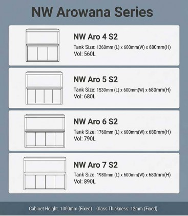 N30 NW Arowana Aquarium Tank with Aluminium Cabinetry