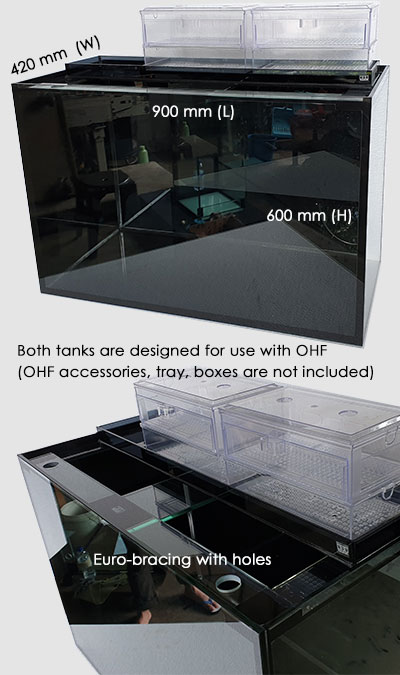 Sale of fish tanks, euro bracing top, Japan grade 1 glass.