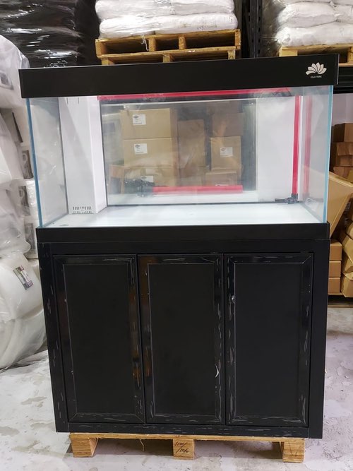 2nd hand IAQUA crystal glass aquarium tank cabinet set