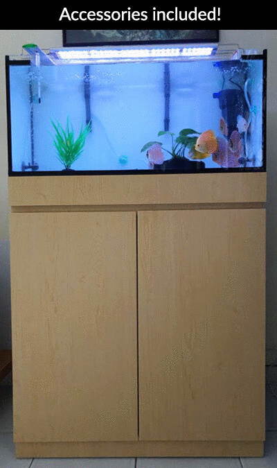 1 month old aquarium with flat top cabinet