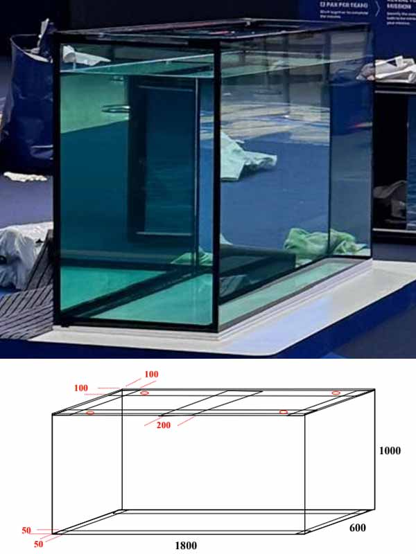 Second Hand Aquarium Tank 1800mm x 600mm x 1000mm