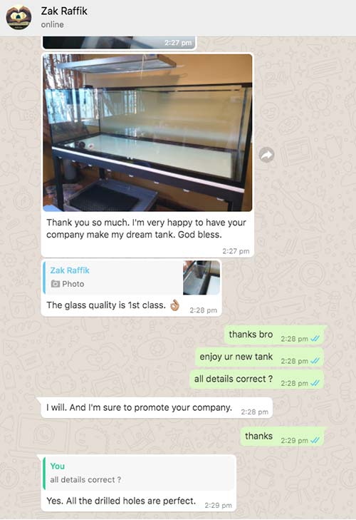 N30 Tank customer review - very happy, high quality glass and workmanship.