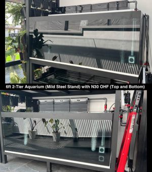 6FT-025: N30 OHF installed on top and bottom of 2-tier 6-feet aquarium