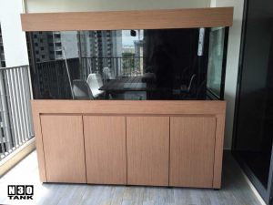 6ft-13 N30 Tank - A balcony aquarium built by N30. Classic wood cabinet design.