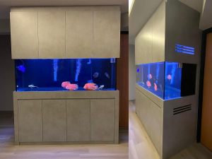 FH-020: Full-height aquarium custom-made by N30 Tank. Sleek full height aquarium.