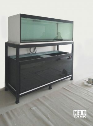 MTL-805: N30 Tank Top 69"(L) x 27"(W) x 27"(H). Bottom 69"(L) x 27"(W) x 24"(H) on 2 tier heavy duty mild steel stand 6 legs support.