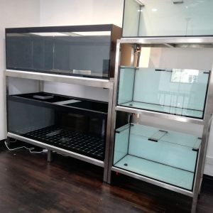 MT-826: Multi-Tier Aquarium Tanks supported on Stainless Steel Stand (Custom made by N30 Tank)