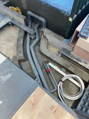 Fiber coating for pond and pipe work