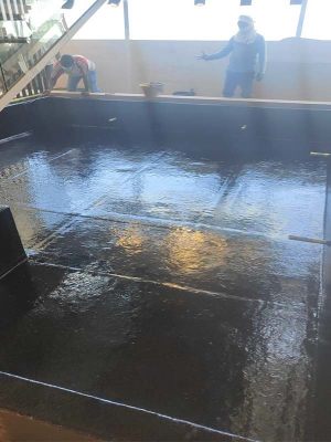 Fiber coating for pond and pipe work